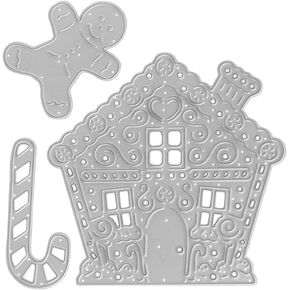 Hying Gingerbread Man House Christmas Cutting Dies Embossing Stencil Template for Card Making Scrapbooking Paper Craft Album Stamps DIY Christmas Décor Winter Candy Die Cuts for Christmas Decoration in Kuwait