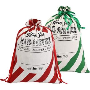 XinblueCo Christmas bag Santa Sack Christmas Canvas Santa Bag with Drawstring Xmas Personalized Gift Bag Extra Large Christmas Sacks for Kids Adult Size 27.5"x19.5"(honghui-deer)…