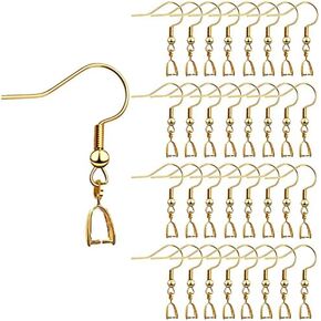 Falody 50PCS Earring Hooks with Pinch Bails Clasp for DIY Earring Making (Gold) in Saudi Arabia