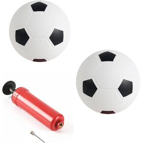 Sports Balls with Hand Pump for Kids and Toddlers - (Pack of 2) 6-Inch Diameter Rubber Sport Ball Set Includes Soccer Ball Basketball for Fun Outdoors and Backyard