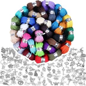 حبل بوليستر مشمع، 30 لونًا بطول 1 مم خيط شمع من القطن 328 ياردة خيط شمعي مع صناعة المجوهرات القلادات بالجملة لقلادة سوار الصداقة بنفسك in Kuwait