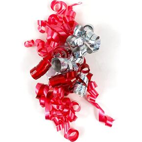 Heyiwell 5" Inch 6 Count Self-Adhesive Gift Wrap Curly Bows for Christmas,Birthdays,Weddings,Any Holiday Season (Angel)