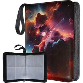 400 Pocket Card Binder, Trading Card Binder with Fantasy Space Design, 50 Double Sided Card Binder Sleeves with 4 Pocket Sides, Card Collection Binder with Holder and Zip, in Saudi Arabia