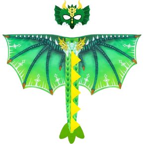D.Q.Z Toddlers Dinosaur-Dragon-Wings Costume for Kids with Mask, Dino Cape Boys Dress Up Birthday Party Toys Gifts in Kuwait
