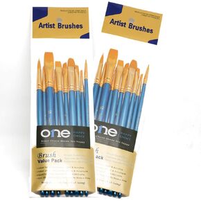 4 Sets of 10 Pieces Synthetic Hair Paint Brushes, Blue, for Acrylic, Oil and Watercolor Painting in Kuwait