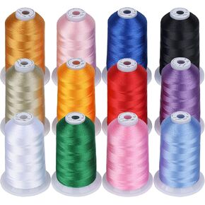 Simthread 12 Brother Colors of Big Spool 5000M خيط آلة التطريز البوليستر لآلات التطريز التجارية والمحلية - ألوان متنوعة 1