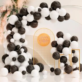 Black and Gold Balloons,120Pcs Black White Gold Confetti Balloons Garland Arch Kit for Birthday, Graduation, Anniversary, New Year Party Decorations