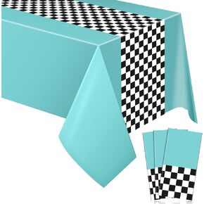 Irenare Car Birthday Party Supplies Racing Decorations 50s Party Tablecloth Racetrack Table Runner Table Covers for Kids Boy Car Theme Birthday Decor, 54 x 108 Inch(Pink,3 Sheets)