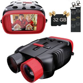 Kids Camera & Night Vision Goggles for Kids Boys and Girls, Christmas Birthday Gift for Kids, Night Vision Binoculars for Boys 8-12 with 32GB Memory Card