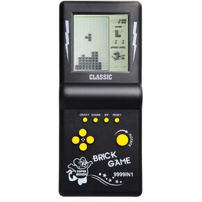 HLF 3.5-inch Large Screen Retro Brick Game Console for The 80s/90s Building Block Game Racing/Tank Game Built-in 23 Classic Games Nostalgic Puzzle Children's Game Console (Orange)