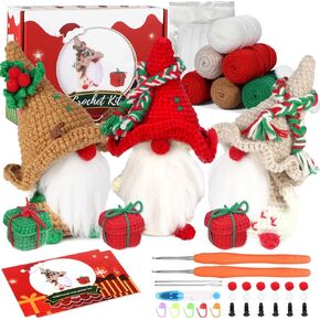 مجموعة الكروشيه للمبتدئين، مجموعة أدوات الكروشيه للمبتدئين في عيد الميلاد للبالغين والأطفال مع دروس فيديو خطوة بخطوة، مجموعة مكونة من 3 قطع من أدوات الكروشيه لعيد الميلاد لتزيين عيد الميلاد، لوازم الأعمال اليدوية ذاتية الصنع in Kuwait