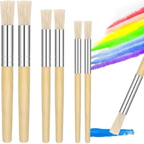 6 قطع من فرش استنسل لطلاء الأكريليك من سالبسيفير، فرشاة طلاء استنسل للحرف اليدوية، فرش طلاء خشبية ذات شعيرات طبيعية، قالب شعيرات خشبية من النايلون، فرشاة شعر فنية، فرش طلاء فنية in Kuwait