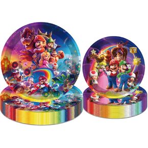 YOPENMOUNE Super Bros Birthday Party Supplies 40 Pieces Plates for Super Bros Theme Party Decorations in Kuwait
