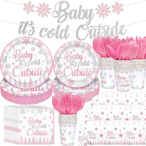 191Pcs Baby Its Cold Outside Baby Shower Decorations Winter Wonderland Baby Shower Decorations A Little Snowflake is On The Way Snowflake Baby Shower Decorations Winter Baby Shower Decorations in Saudi Arabia
