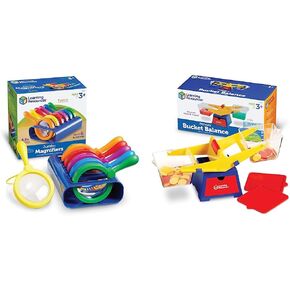 Learning Resources Primary Science Jumbo Magnifiers with Stand - 6 Pieces, Ages 3+, Science Classroom Accessories, Teacher Supplies, Observation Toys for Kids, Back to School Supplies