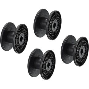 PATIKIL 3.9 Inch Floss Bobbins, 4 Pack Plastic Empty Thread Spools Wire Weaving Bobbin Chain Tape for Sewing Embroidery, Black