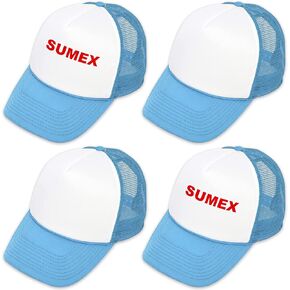 SUMEX 4 عبوات من قبعة سائق الشاحنة، قبعة شبكية من البوليستر مخصصة مع حزام سناب باك قابل للتعديل من أجل قبعة بيسبول ذاتية الصنع
