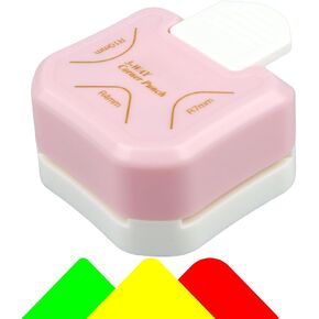 خرامة زاوية مستديرة 3 في 1، خرامة زوايا للحرف الورقية، زاوية دائرية للورق 4 مم، 7 مم، 10 مم للحرف الورقية، والمشروعات اليدوية، والصفائح، وزاوية الصور، وصناعة البطاقات وسجل القصاصات (وردي) in Kuwait