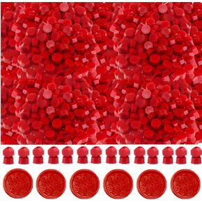 Wine Red Sealing Wax, ONWINPOR 500G Wax Sealing Beads 1400Pcs Red Wax Seal Beads for Wax Seal Stamp, Great for Embellishment of Cards Envelopes, Wedding Invitations(Wine Red)