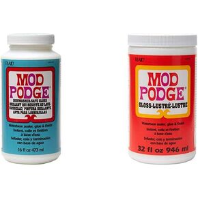 Mod Podge Dishwasher Safe Waterbase Sealer, Glue and Finish (16-Ounce), CS25139 Gloss
