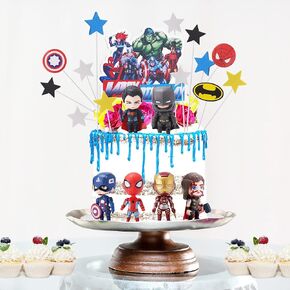 Superhero Party Supplies, Superhero Theme Birthday Party Decoration Kit, Cake Decoration，Cake Topping Birthday Party Article Gifts. in Saudi Arabia
