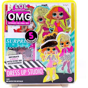 LOL OMG Dress Up Studio by Horizon Group USA, Decorate 4 Dolls with Over 100 Accessories, DIY Fashion Craft Kit, Mix & Match Fabrics & Patterns, Use Gemstones, Stickers & More in Kuwait