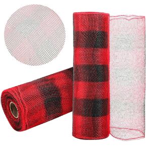 GouZaak 2 Rolls Navy Blue Deco Mesh Ribbon with Blue Foil Wire10 in x 30 ft,Metallic Poly Mesh Ribbon Rolls for DIY Wreath Supplies Ribbon for Christmas Tree Christmas Wreath Decoration