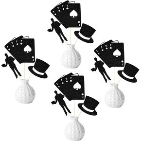 Magic Show Centerpieces Sticks, Magical Themed Birthday Party Decorations, Poker Themed Party Decoration, Magician Theme Baby Shower Party Supplies Black 12 Pcs in Kuwait