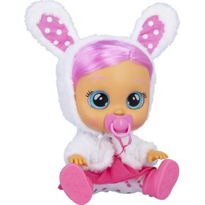Cry Babies Dressy Pearly - 12" Baby Doll | Blue Dress, White Fluffy Jacket with Animal Ears, for Girls and Kids 18M and Up