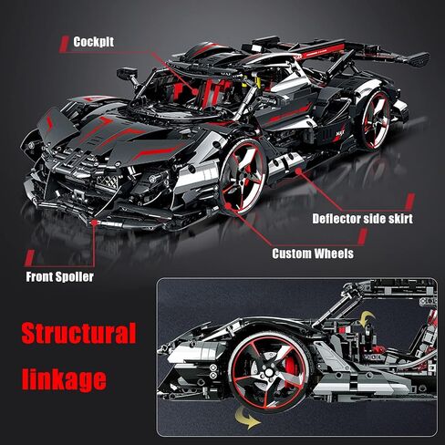 Super Sports Car Building Block Kit, 3860 Pieces MOC Building Set Racing Car Model, 1:8 Car Model Building Blocks for Adults Men Teens in Saudi Arabia