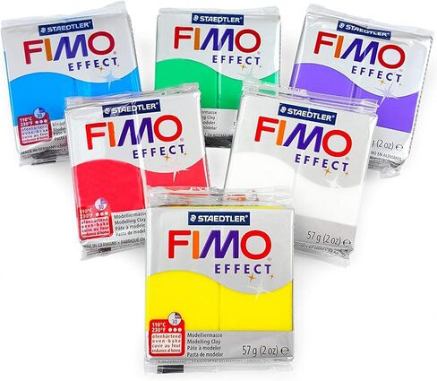 فيمو صلصال تشكيل الفرن من البوليمر - 57 غرام - مجموعة من 6 قطع - لمسة نهائية شفافة in Kuwait