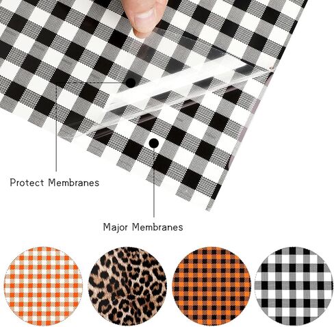 8 ورقات منقوشة بالكي على الفينيل منقوشة بجاموس الهالوين HTV الخريف متنوعة بنمط الفهد، حديد على الفينيل لحفلات الهالوين التنكرية مع نمط الخفافيش اليقطين 12 × 10 بوصة (أحمر، أبيض-أسود، برتقالي، ليوبارد) in Kuwait