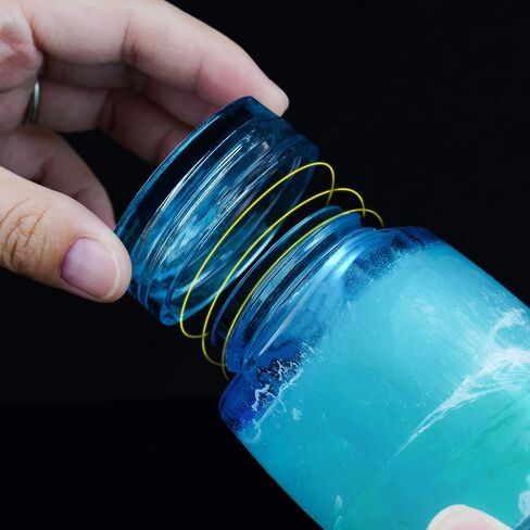 NiArt Epoxy Resin Casting Soft Silicone Mold Wide Mouth Screw-On Cap Bottles (Cuboid+Straight-Sided Cylinder), DIY Art Craft Multipurpose Home Lid Storage Container Jewelry Jar Holiday Decoration in Kuwait