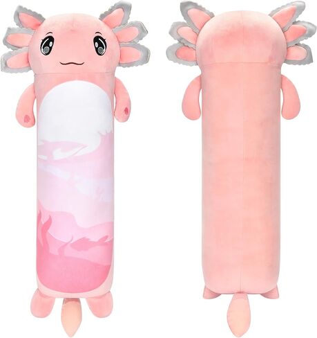 Drehth 29 Inch Long Axolotl Plush Body Pillow Cute Axolotl Stuffed Animal Toys Soft Cuddle Pillow Axolotl Plushie Gifts for Kids Adults Girls in Saudi Arabia