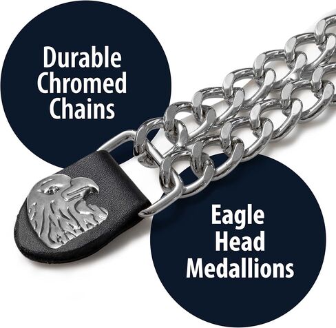 طقم موسع للصدرية مكون من 4 قطع من الألواح الماسية - أطراف من الجلد الصناعي، زر من النيكل مع نقش رأس النسر - امتدادات 6.5 بوصة in Kuwait