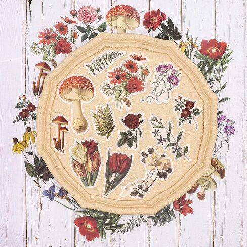 مجموعة ملصقات كبيرة من الزهور العتيقة (60 قطعة) - ملصقات واشي النباتية المزخرفة لسجل القصاصاصات، الحرف الفنية التي تصنعها بنفسك للأطفال، الألبوم، مجلة الرصاص، مجلة ايفيميرا، مخطط، لاب توب وتقويمات in Kuwait