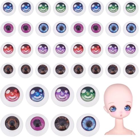 PH PandaHall 80pcs Eyeballs 10mm Acrylic Craft Eyes 8 Colors Realistic Human Eyes Hollow Eyeballs Bear Eyes for Halloween Party Amigurumi Decor Sculptures Props Puppets Jewelry Making in Saudi Arabia