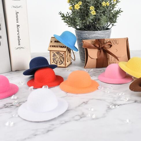 HUIANER Mini Formal Hats 14pcs Doll Hat Art DIY Craft Miniature Doll Decoration Christmas Tree Ornaments Doll Accessories in Saudi Arabia