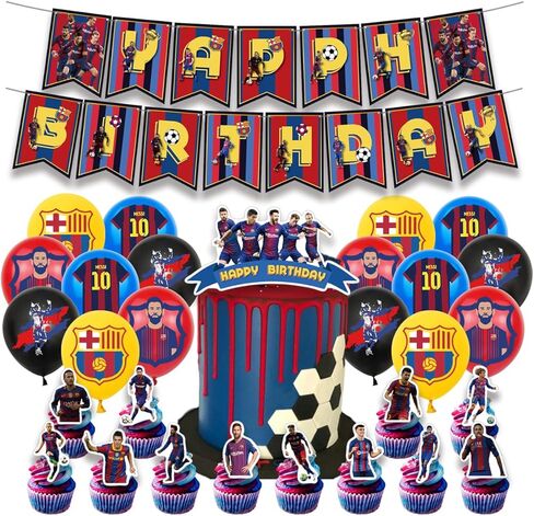 Birthday Party Supplies For Barcelona, Party Decorations Included Birthday banner, Cake Topper, Cupcake Topper, Balloon in Kuwait