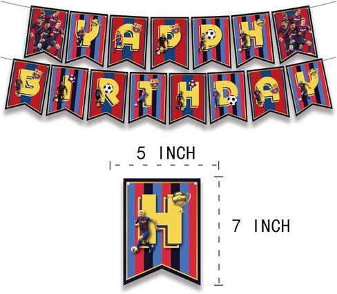 Birthday Party Supplies For Barcelona, Party Decorations Included Birthday banner, Cake Topper, Cupcake Topper, Balloon in Kuwait