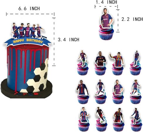 Birthday Party Supplies For Barcelona, Party Decorations Included Birthday banner, Cake Topper, Cupcake Topper, Balloon in Kuwait