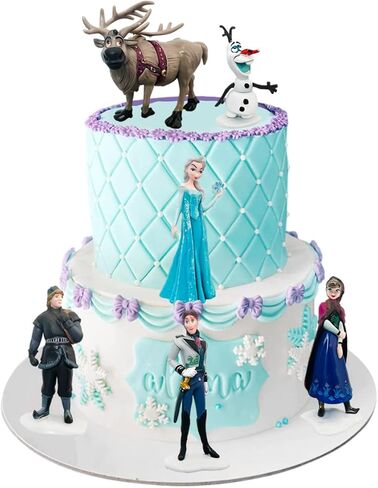 6 قطع من زينة الكيك بتصميم فروزن، لوازم حفلات اعياد الميلاد بنمط فروزن، زينة كعكة عيد ميلاد الاطفال in Kuwait