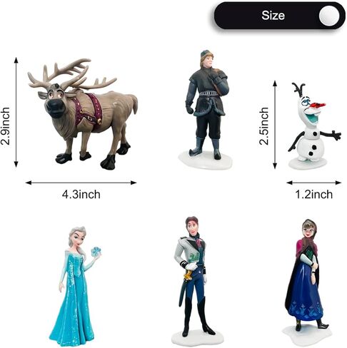 6 قطع من زينة الكيك بتصميم فروزن، لوازم حفلات اعياد الميلاد بنمط فروزن، زينة كعكة عيد ميلاد الاطفال in Kuwait