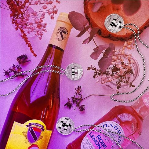 مرآة ديسكو الكرة القلائد، 70s ديسكو حزب القلائد البسيطة ديسكو الكرة القلائد الفضة ديسكو القلائد 1970s مجوهرات ديسكو حزب صالح الديكور زي الملحقات لوازم الرقص in Kuwait