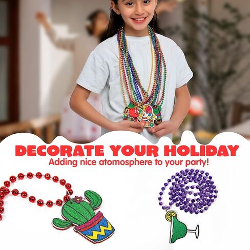 JOYIN 12 PCS Cinco de Mayo Necklaces Bead for Fiesta Decorations, Cinco de Mayo Party Favors, Mexican Theme Festivals, Fancy Dress Parties, School Plays Parade, Party Favors, Hair Accessory in Saudi Arabia