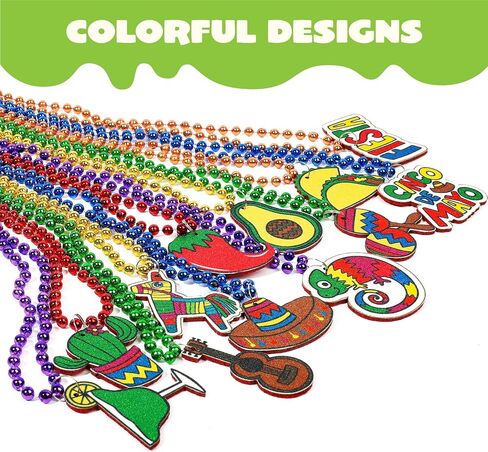 JOYIN 12 PCS Cinco de Mayo Necklaces Bead for Fiesta Decorations, Cinco de Mayo Party Favors, Mexican Theme Festivals, Fancy Dress Parties, School Plays Parade, Party Favors, Hair Accessory in Saudi Arabia