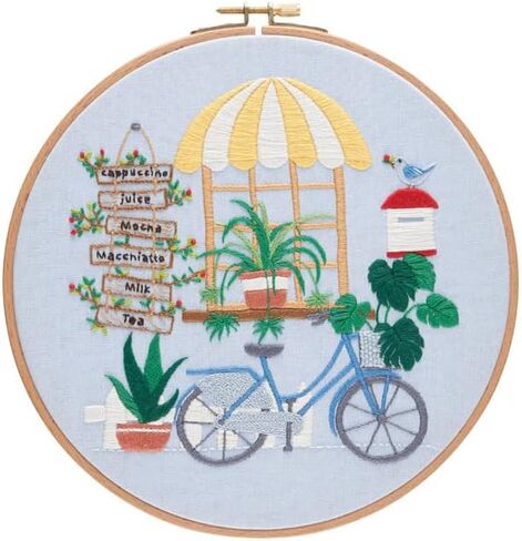 مجموعة تطريز للمبتدئين من كيتكرويت، 3 عبوات من مجموعة التطريز للمبتدئين الكبار، 3 انماط مختومة مع طوق تطريز واحد وتعليمات، مشهد في الربيع in Kuwait