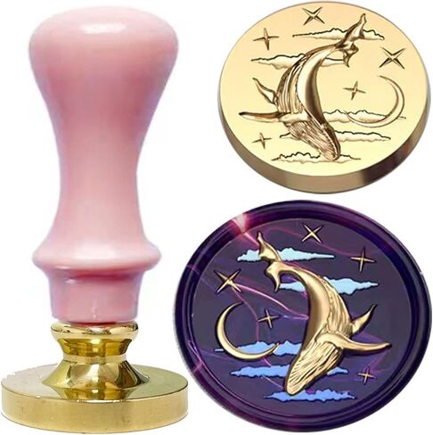 YOKIOU الشمع ختم ختم رئيس استبدال 3D الحوت الحيوان الرجعية العتيقة ختم الشمع سكرابوكينغ طوابع لحفل زفاف دعوات هدية فكرة الديكور (الحوت 3D) in Kuwait