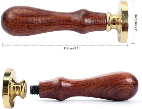 مجموعة طوابع ختم الشمع، فانكنونو 4 قطع طوابع شمع ختم أختام نحاسية + 2 قطعة مقبض خشبي، مجموعة ختم الشمع الرجعية العتيقة لأظرف البطاقات، والدعوات، وحزم النبيذ (التاج، شجرة الحياة، الحب، النحل) in Kuwait