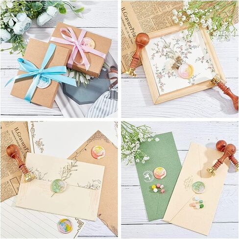 CRASPIRE Wax Seal Stamp Deer 3D Embosser Sealing Stamp Heads with Wooden Handle Retro Removable Brass Head Mushroom Stamp for Decorating Wedding Invitations Envelopes Postcards Gift Sealing in Kuwait
